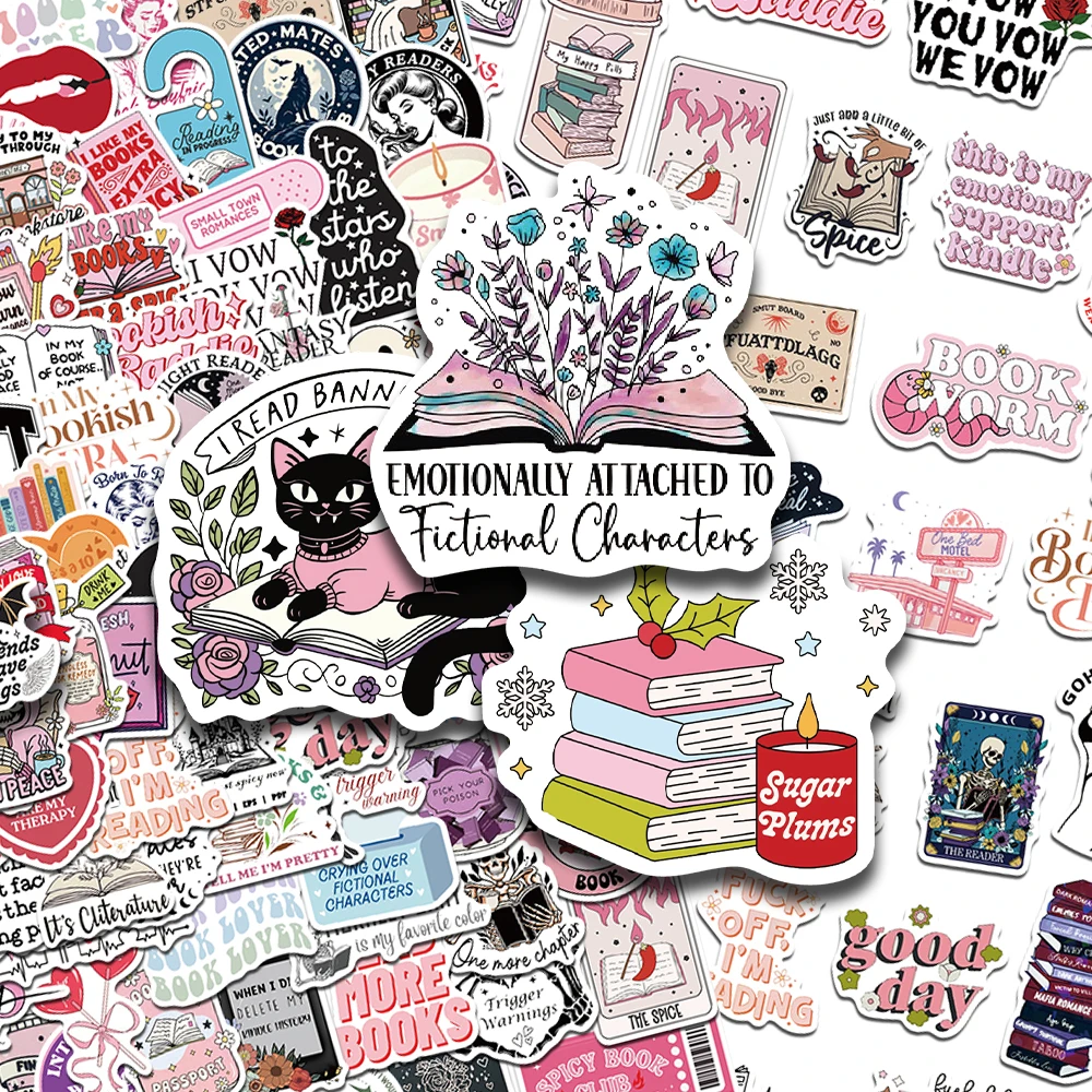 50/150pcs Cartoon Romantic Reading Stickers Decals For Phone Laptop Scrapbook Suitcase Graffiti Aesthetic Stickers DIY Gifts