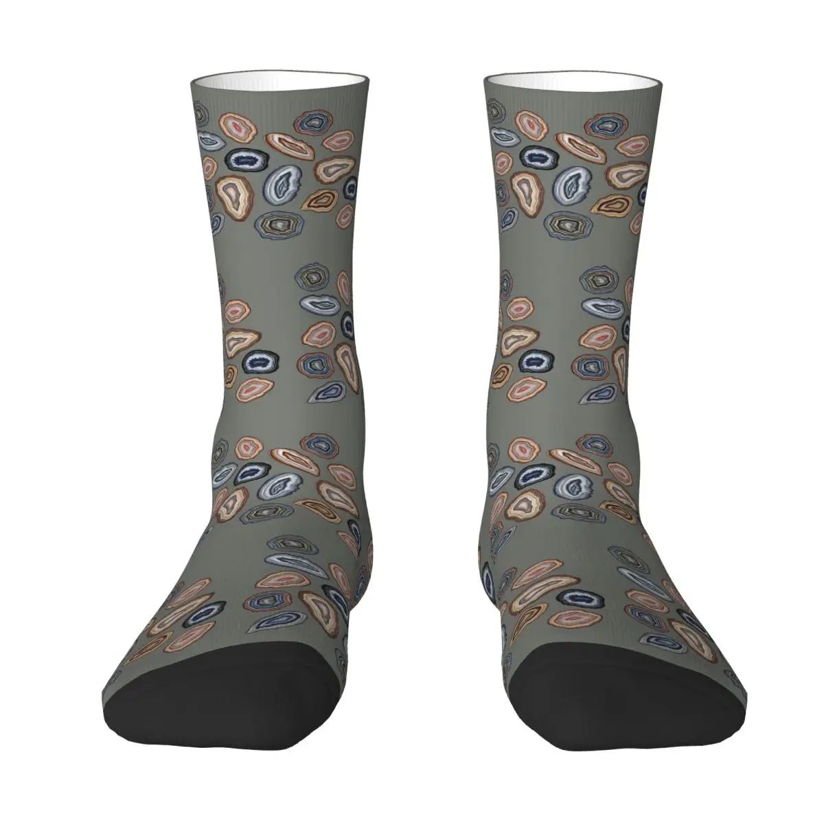 Stylized Agate Slices - Rock Stone Pattern Unisex Winter Socks Warm Happy Socks Street Style Crazy Sock