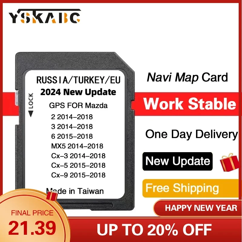 Europe RU 2024 16GB Navigation Card CX-5 for Mazda 2 3 6 CX-3 GPS SD Card Newest Update Sofatware