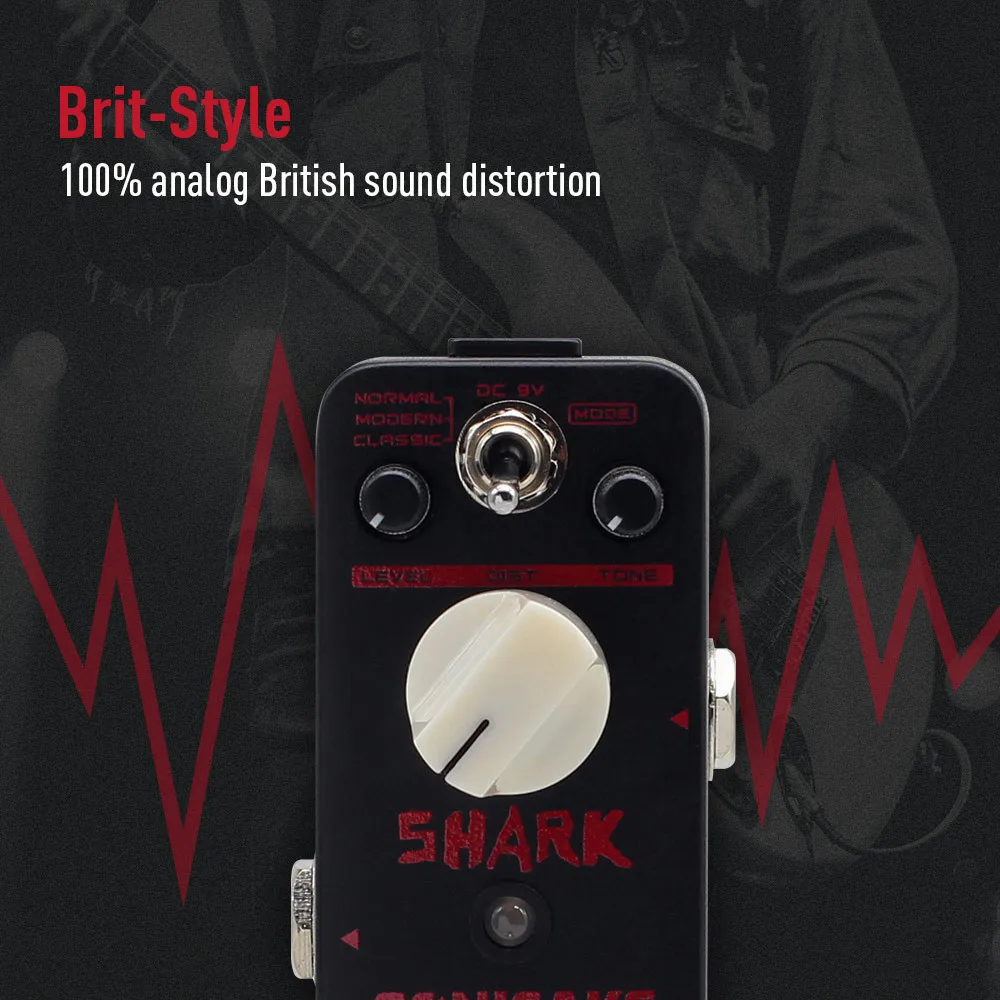 SONICAKE QSS-05 Shark Higain Classic British Stack Crunch Педаль эффектов для гитары с высоким коэффициентом усиления и искажениями