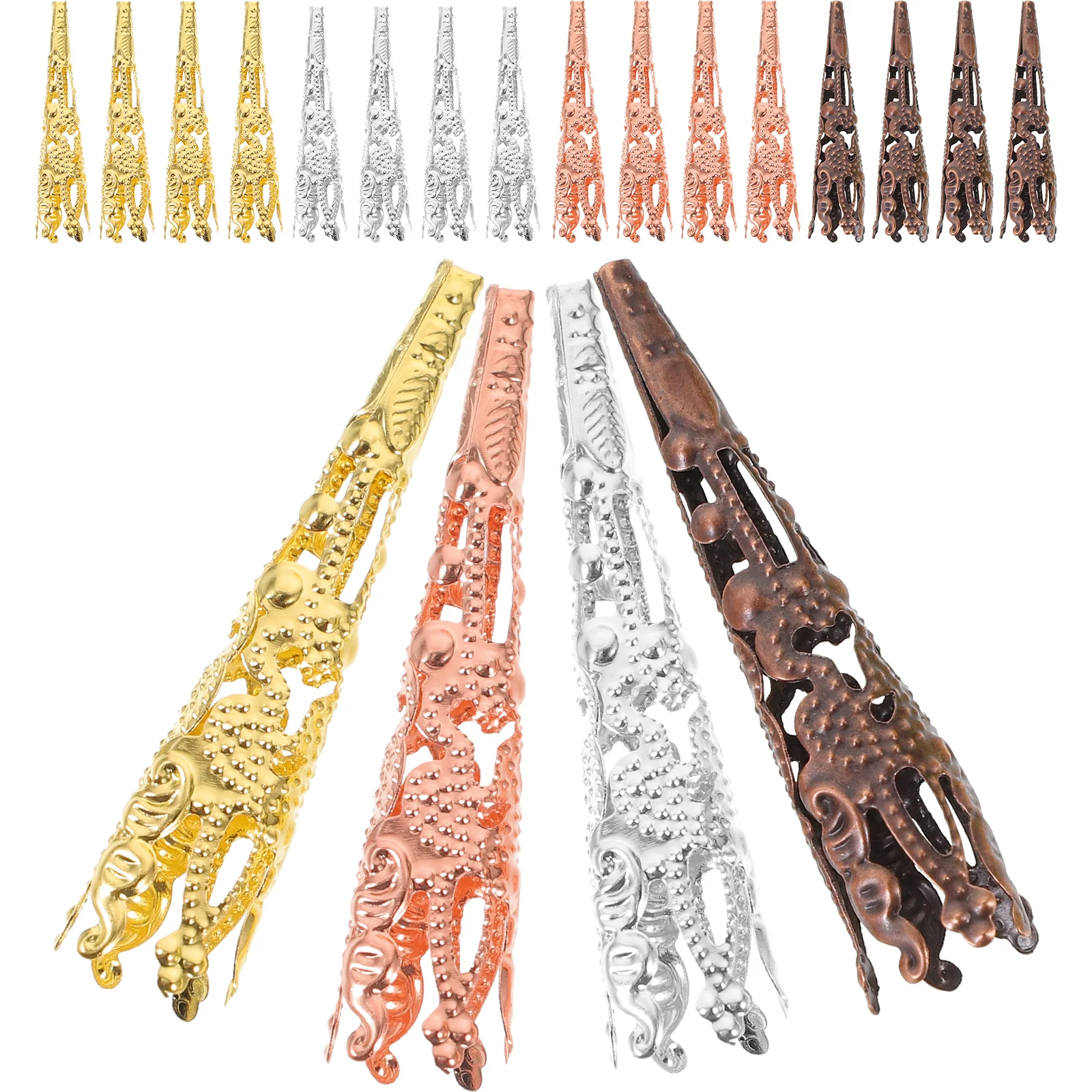 

120pcs Gold Trumpet Flower Bead Caps Durable Metal DIY Supplies Spacer Bead End Caps Beads Accessories Jewelry Making