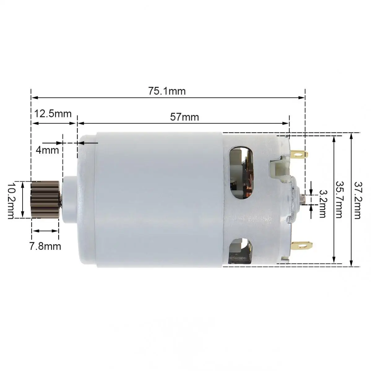 Motore CC RS550 a 15 denti 10,8 V, 12 V, 18 V, 21 V, 25 V Micro motore ad alta velocità per sega elettrica / trapano elettrico / cacciaviti elettrici