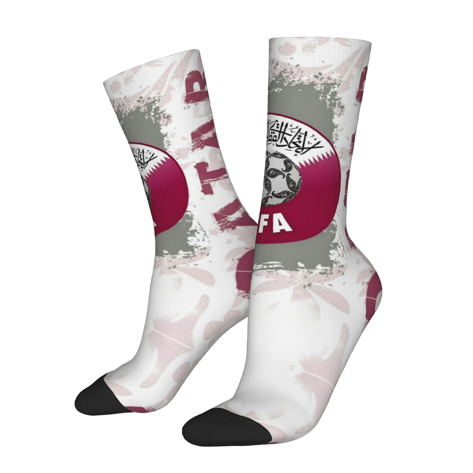 Hip Hop Vintage Qatar Crazy Men's compression Socks Unisex  Harajuku Seamless Printed Funny Sock Match Day Essentials