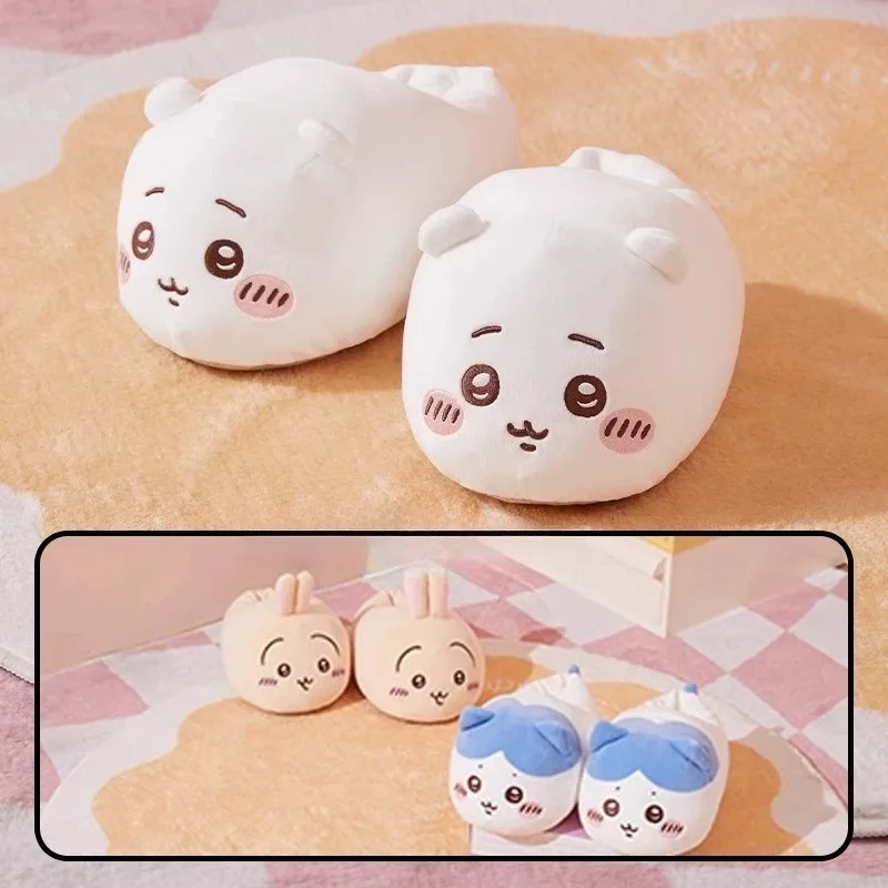 

Chiikawas Winter Warmth Usaqi Plush Thick Slippers Cute Small Eight Indoor Home Plush Cotton Slippers Winter Essential Slippers