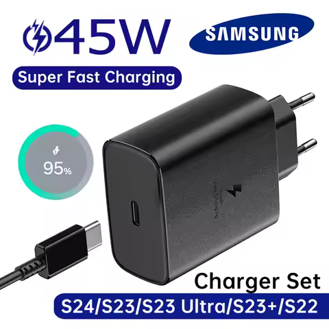 SAMSUNG 45W Type C Charger Original Samsung S24 Ultra PD USB C Adapter Samsung Galaxy S23 S22 S21 Ultra Super Charge Zflip 5