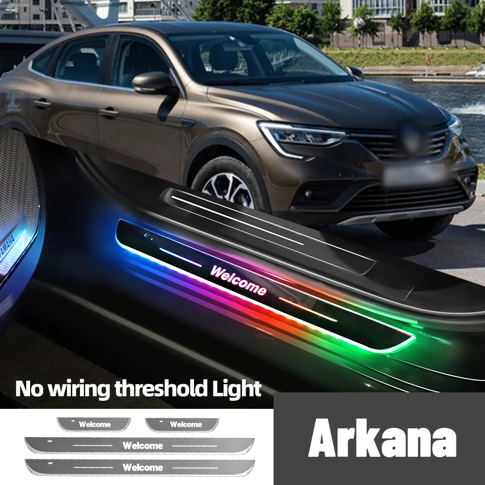 

For Renault Arkana XM3 2018-2023 2020 2021 2022 Car Door Sill Light Customized Logo LED Welcome Threshold Pedal Lamp Accessories