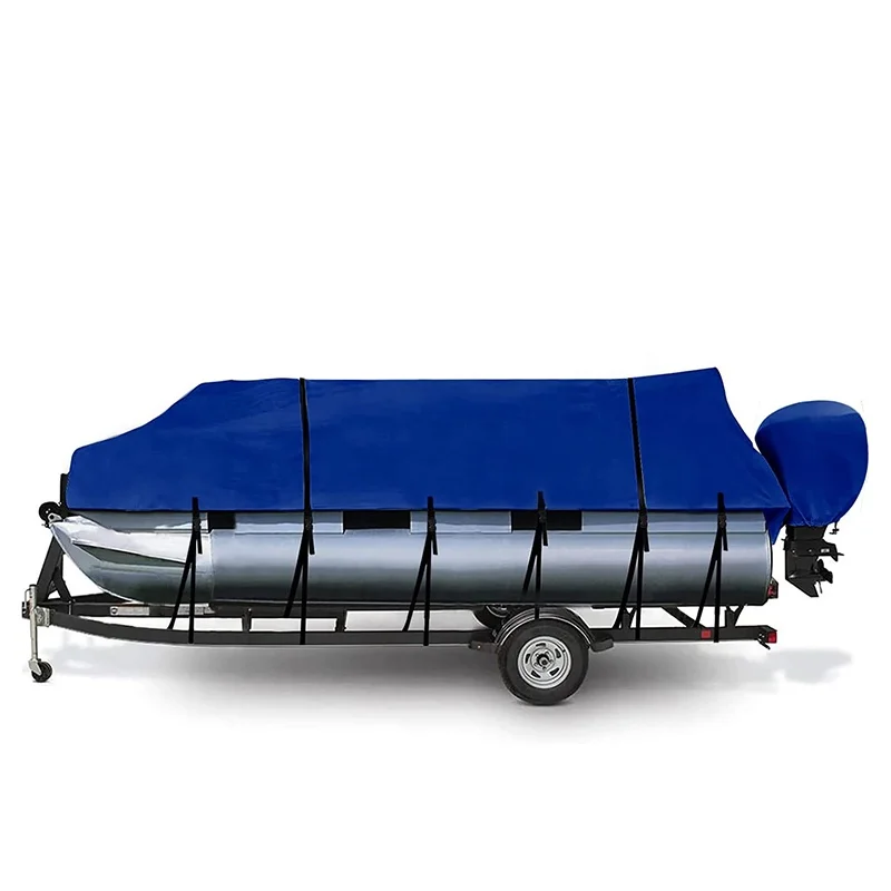 

Custom Heavy Duty 600D Skiff Boat Covers Sailing Yacht Cover Travel Tite Towable Pontoon Canvas Mooring Boat Cover