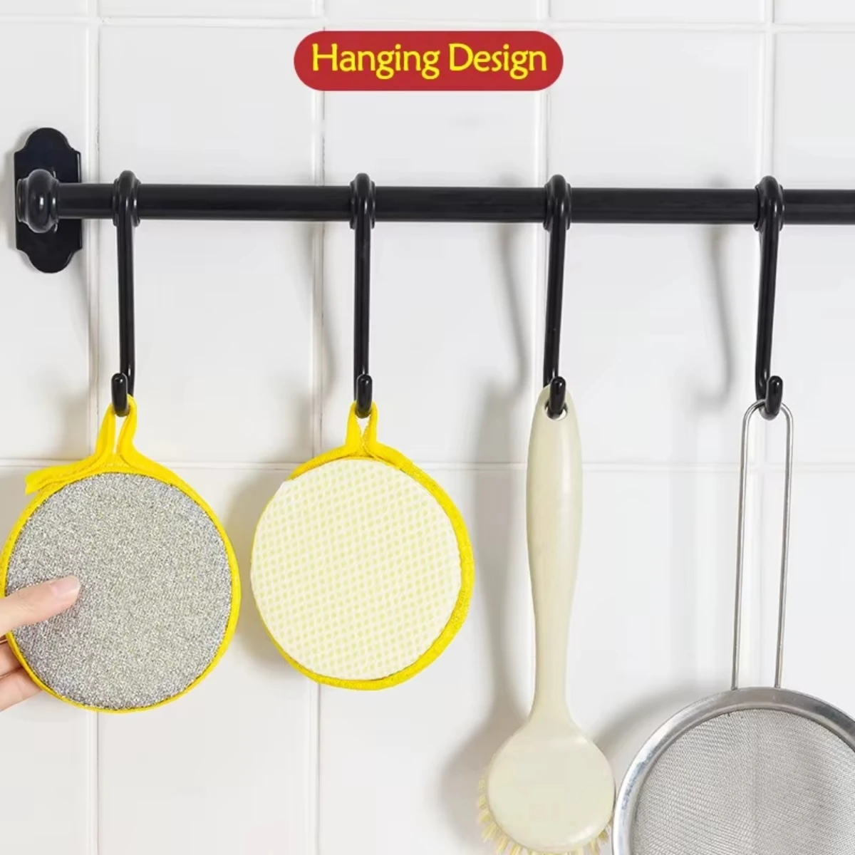 10Pcs Double Side Dishwashing Sponge Dish Washing Brush Pan Pot Dish Wash Sponges Household Cleaning Kitchen Tools