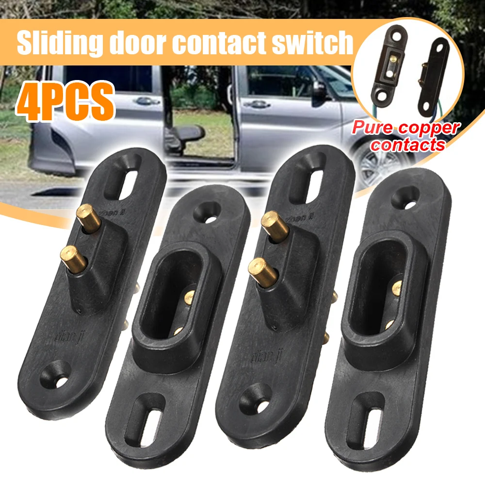 4Pcs For VW FORD Car Central Sliding Door Lock Contact Switch Van Alarm Locking Systems With Mounting Templates Crimp Terminals