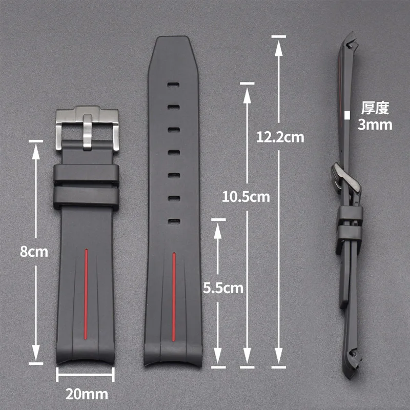 20mm Curved End Rubber Strap for Omega x Swatch MoonSwatch Men Women TPU Sport Waterproof Diving Bracelet Band Watch Accessories