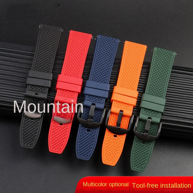 Quick release Fluoro rubber watch strap For omega Seiko Tissot  Longines IWC Men's Silicone breathable watchband 20 22mm