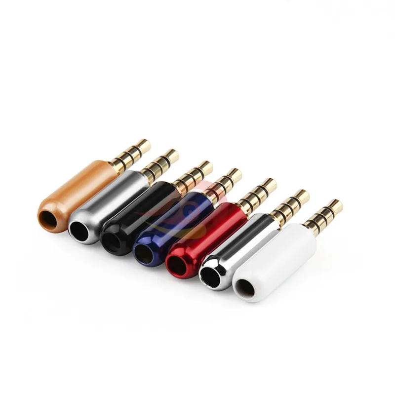 Audio Jack 3.5mm 4 Pole Earphone Connector 3.5 mm Headphone Plug Microphone Connectors Soldering Speaker Wire Multi Color