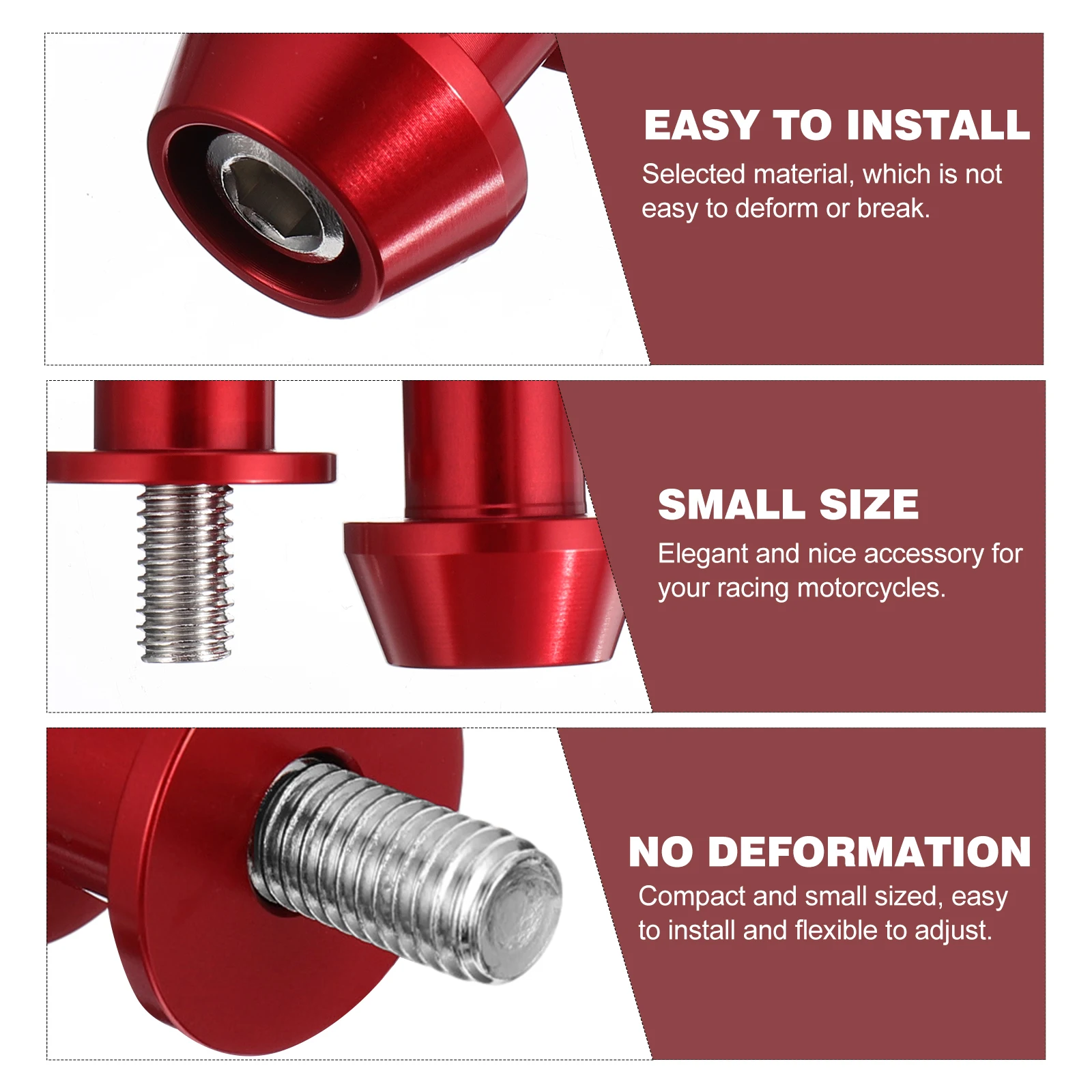 

2PCS CNC Motorcycle Swing Arm Spool Screw Aluminum Rear Bike Stand Screw Compact Easy Install Protect Ground Contact Lifting
