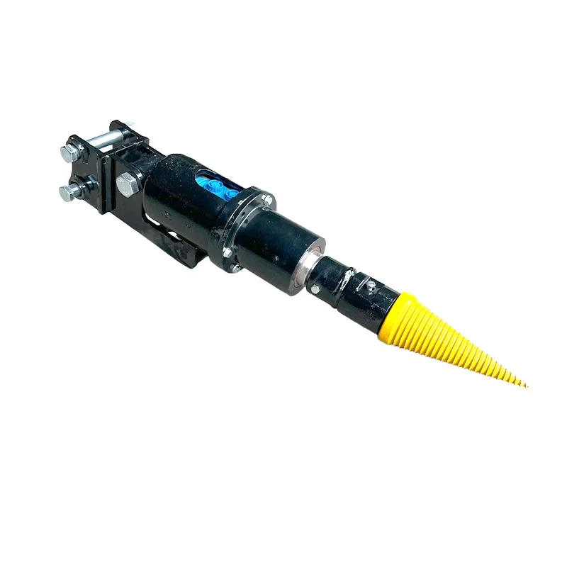 Mini Excavator Wood Splitter Attachment High Strength Alloy Steel Durable Log Splitting Accessory for Small Digger Firewood Use