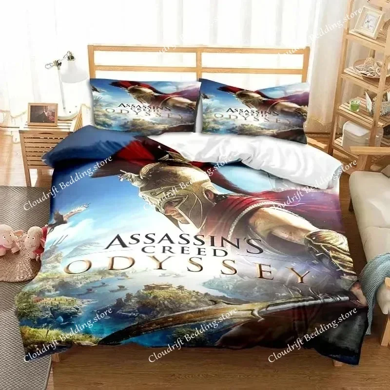 Game A-Assassin S C-Creed Art Bedding Set Gamer Duvet Cover Set Adult boys Bedroom Single Double King Size Comforter Boys Gift02
