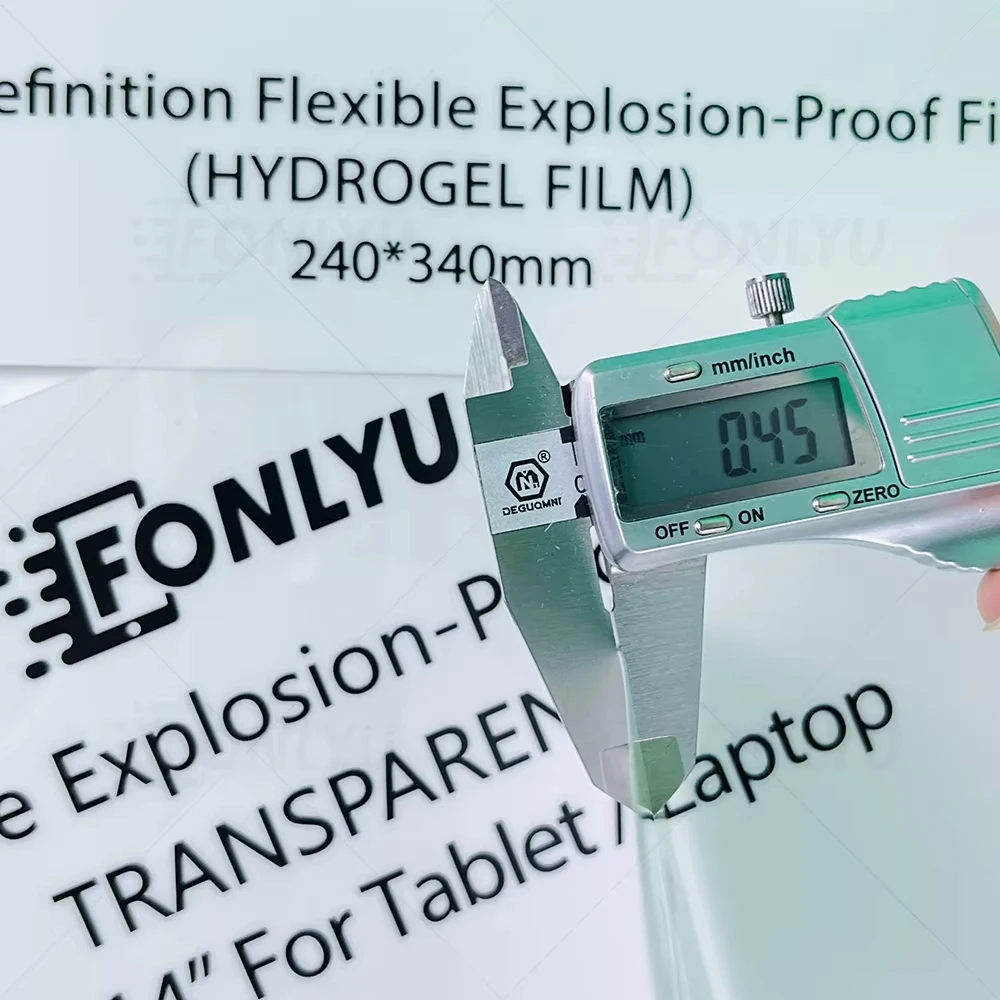 FONLYU Miękka folia do tabletów TPU Hydrożelowe arkusze Ochrona ekranu do maszyny do cięcia F200 14-calowy laptop Elastyczna naklejka 10szt — zdjęcie produktu 2
