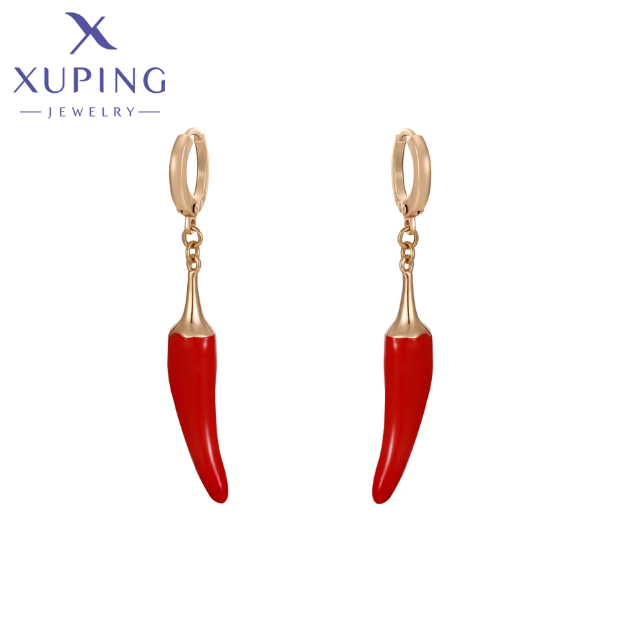 Women's Gold Color Plated Pepper Shaped Earrings Necklace Set