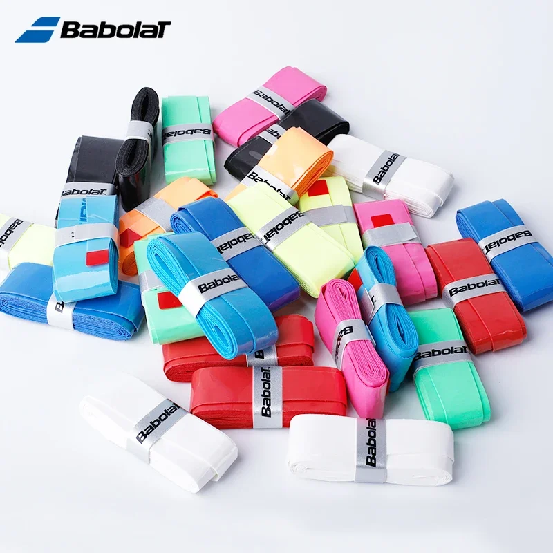 Original 10pcs Babolat Sweat Absorbing Glossy Sticky Tennis Badminton Racket Grip Tape Fishing Rod Non-slip Grip Leather