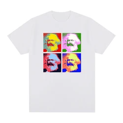 Karl marx-男性と女性のための歯のパターンのTシャツ,綿のTシャツ,コントラストカラー