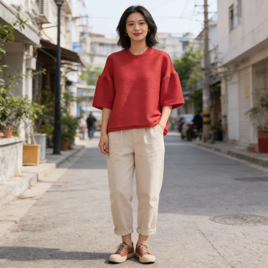 

Miyake Pleated 2026 Spring/Summer New Arrival Pleated T-Shirt Plus Size Loose Fit Fashionable Comfortable Versatile T-Shirt