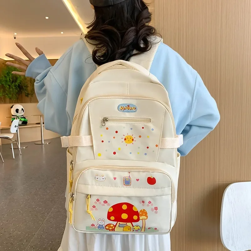 

Japanese Small Sun Color Printing Backpack Cute Sweet Primary Fashion Secondary School Students Large Capacity College Backpack