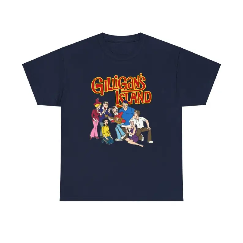 Gilligan's Island Animated Cartoon Logo Black Navy Red Grey White T-Shirt Size S to 5XL