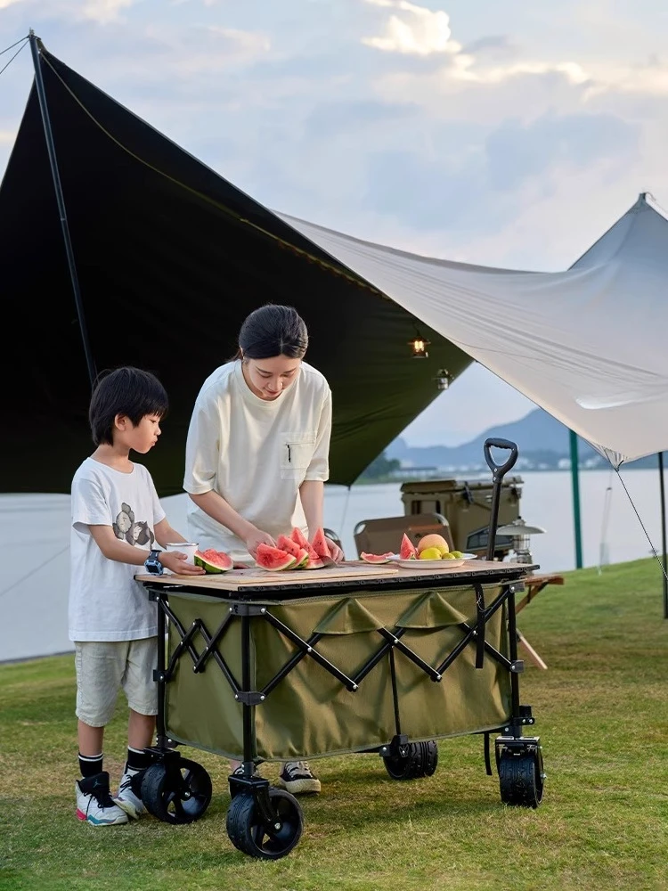 Camp cart folding cart camping outdoor gathering folding large capacity