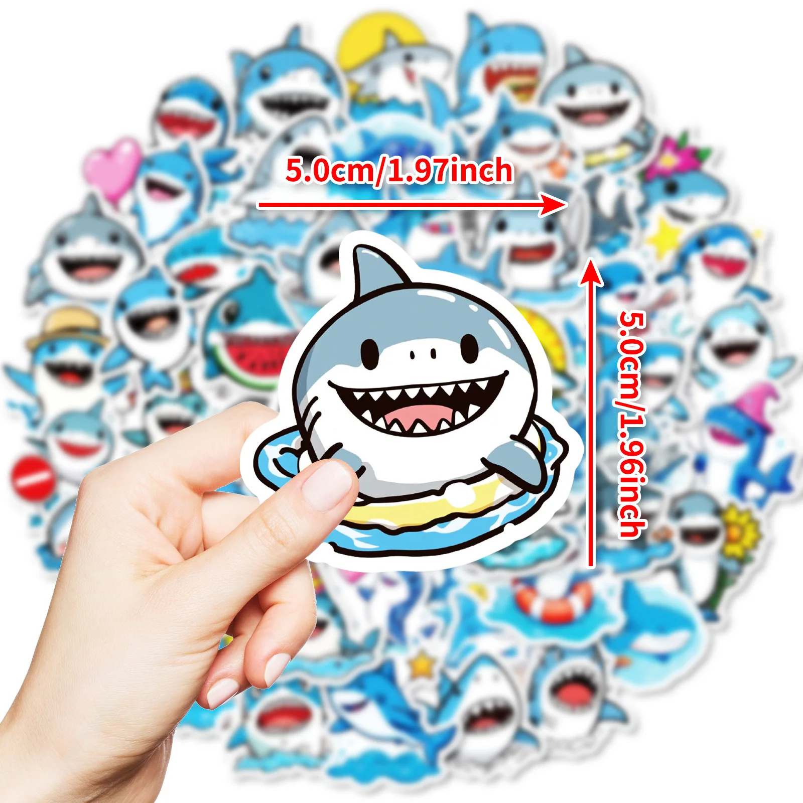 10/30/60 sztuk śliczne Shark naklejki zwierzęta Graffiti naklejki dla dzieci DIY deskorolka gitara Laptop bagaż Cartoon MEME naklejki zabawki
