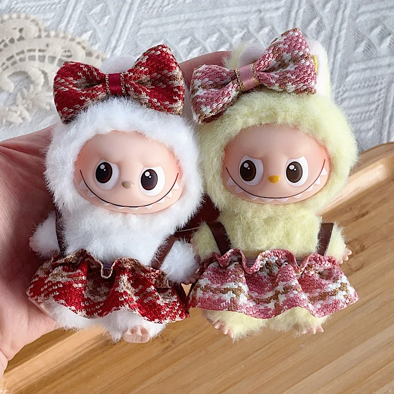 Mini vestiti per bambole in peluche da 10 cm Accessori per abiti per la Corea Kpop Exo Labubu 4.0 vestito Abbigliamento Regalo Solo vestiti e senza bambole