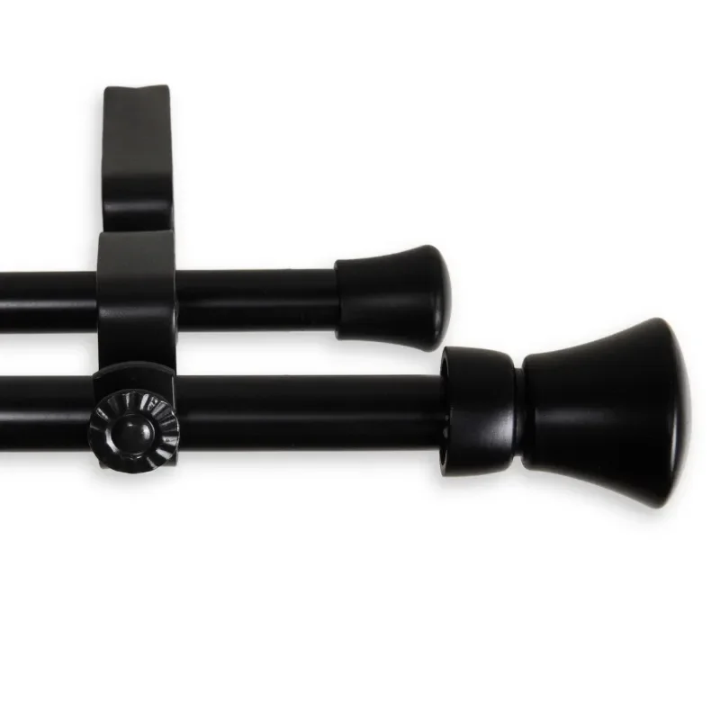 

Home.NEW 5/8" Adjustable 28 - 48" Double Curtain Rod - Black