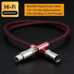 High Quality Audiocrast AES/EBU Digital Audio Cable Silver Balanced XLR Plug Pre Amp HiFi A10
