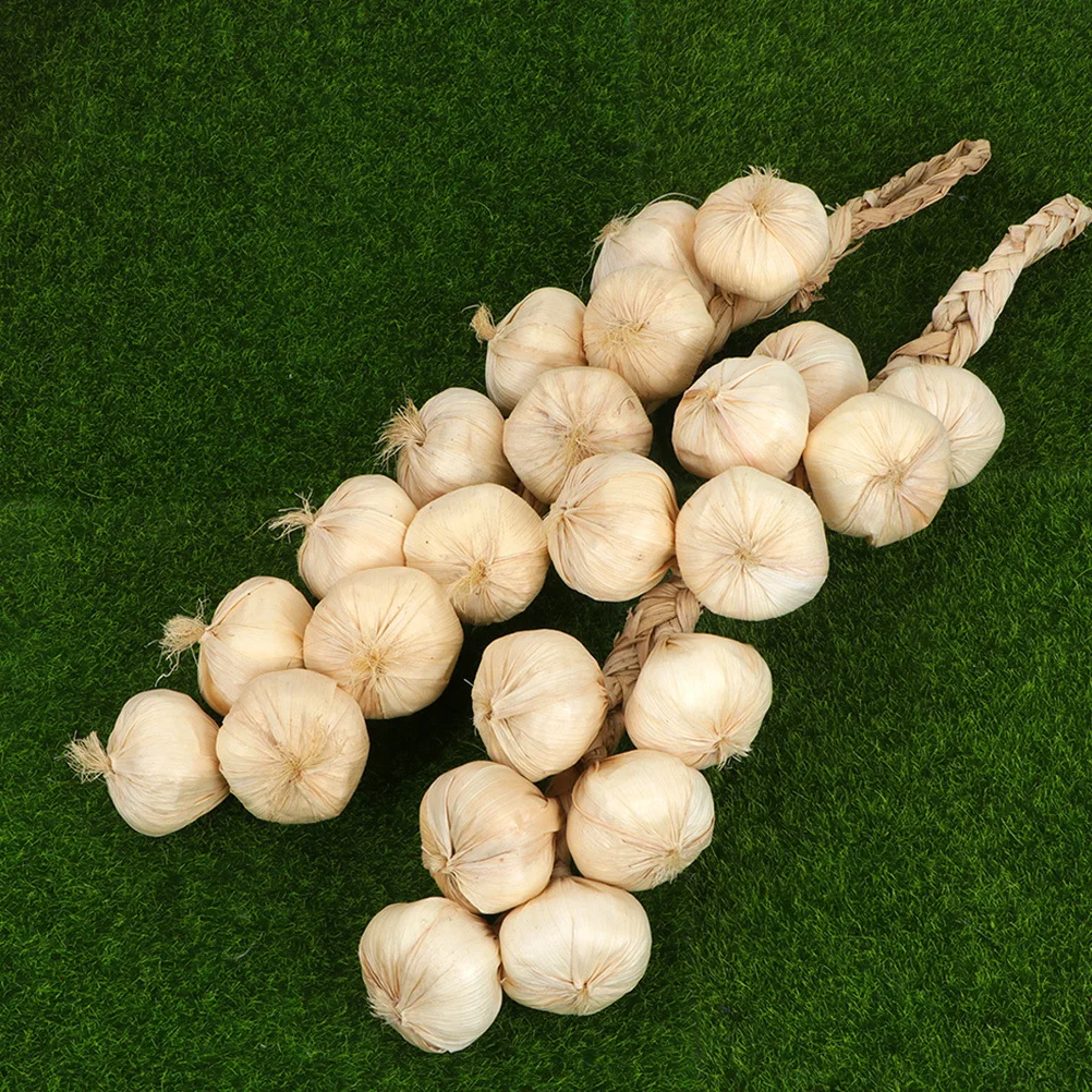

2pcs Garlic Hanging Ornament Simulation Garlic Pendants For Halloween Party Home Decor Wall Window Farmhouse Decoration