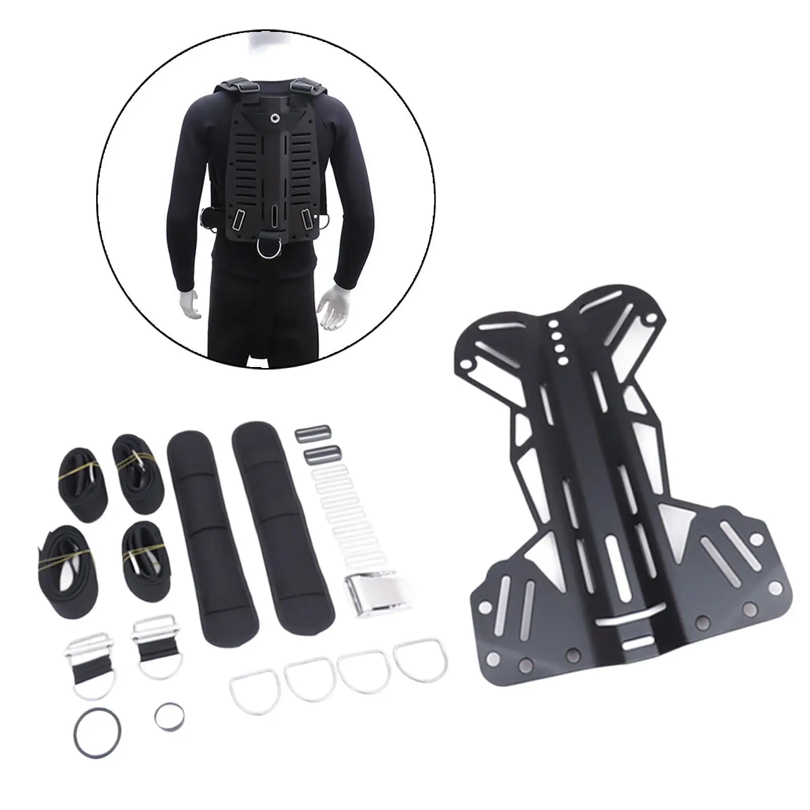 

Diving Backplate and Harness Lightweight Hardware Spare Parts for Underwater