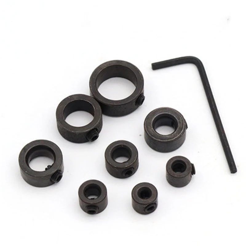 8pcs 3-16mm Woodworking Locator Bit Depth Stop Collars Ring Positioner Wood Drill steel bearing balls screw gun