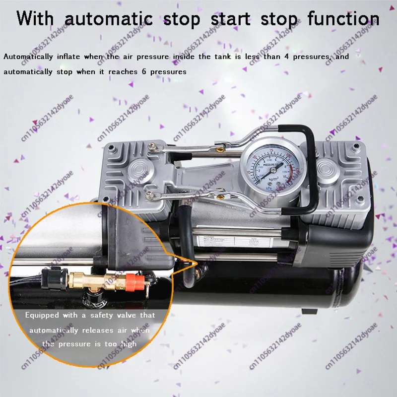 

Mini Car Tire Inflator Pump Air Reservoir for Car Painting Small Air Compressor Portable Oil-free Silent Air Pump 2.5L/4L/6L
