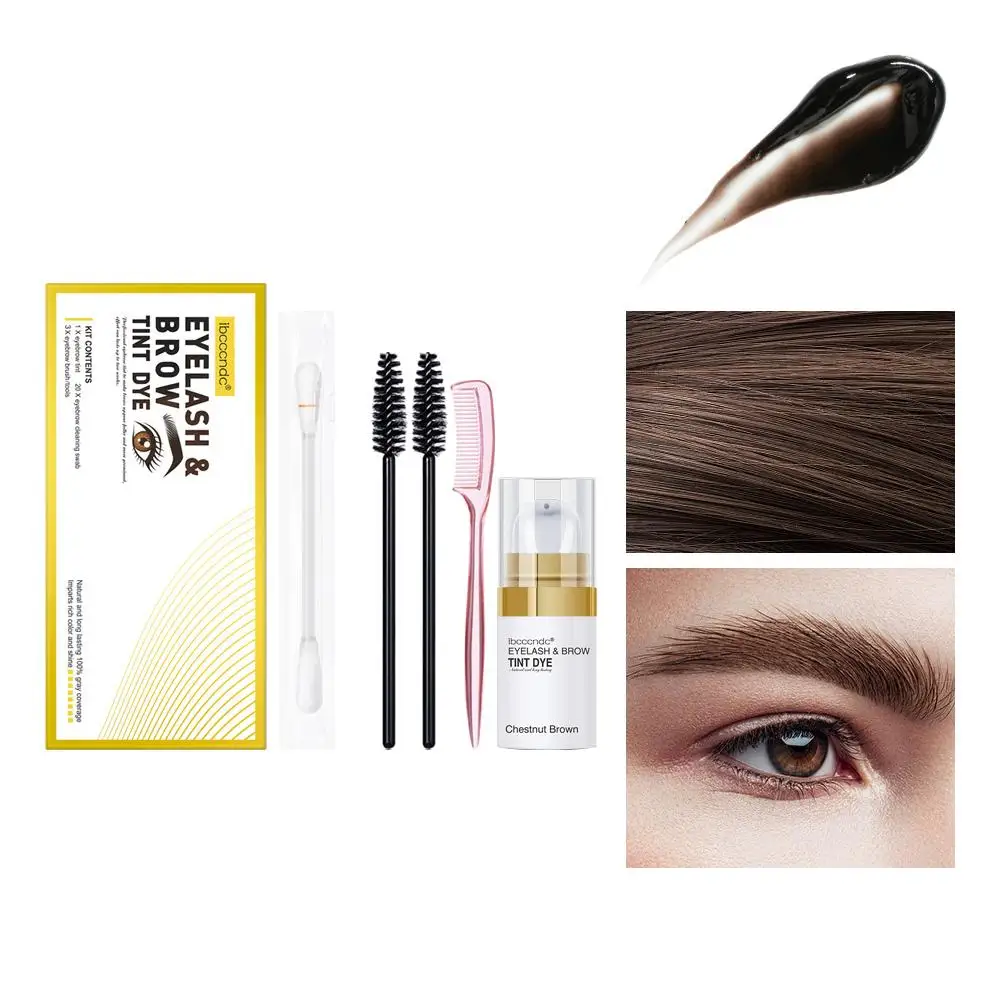 Impermeável cílios e sobrancelha Dye Tint Kit, maquiagem sobrancelha, duradoura, permanente, ferramentas longas, melhorar, rápido, 15 Mins, A4I8