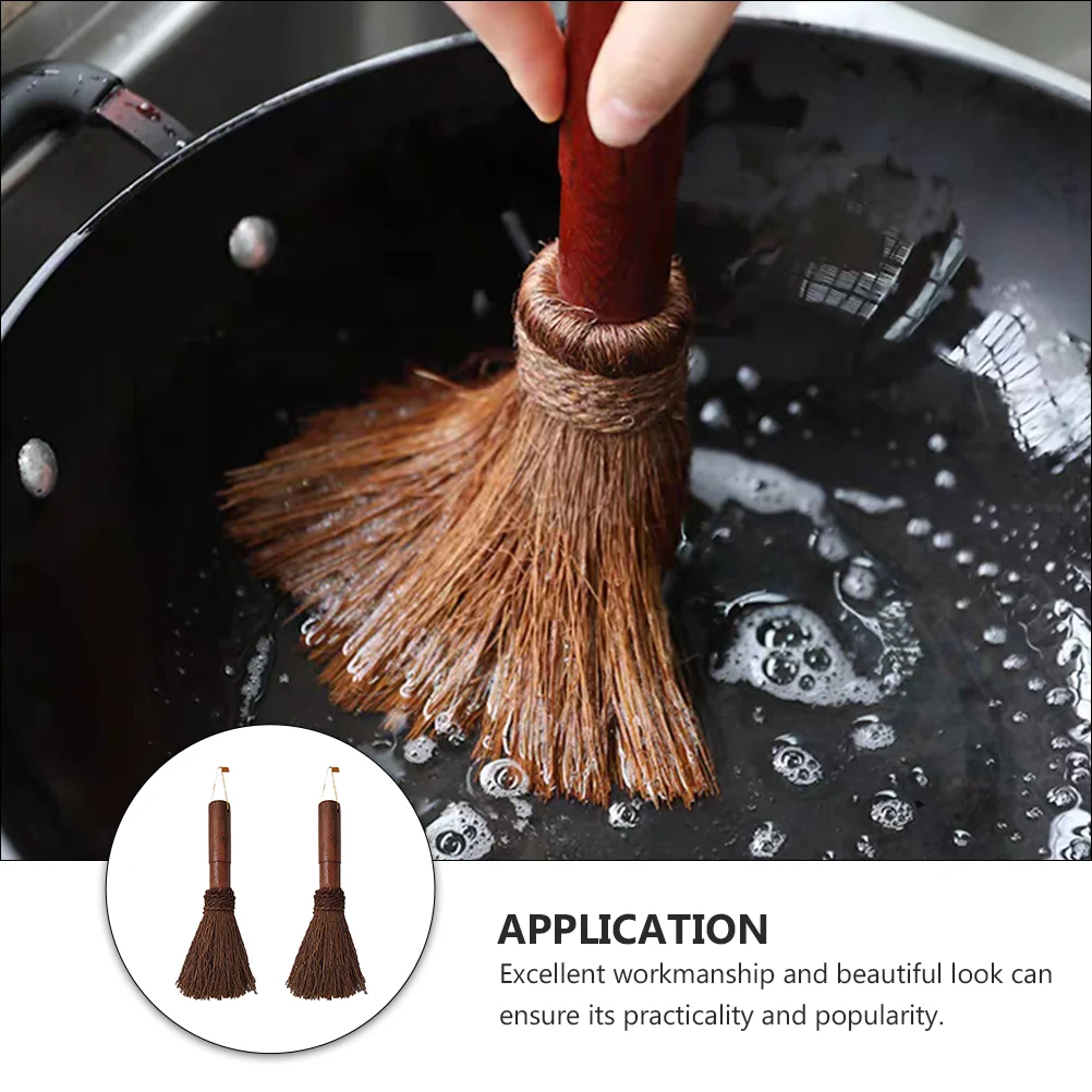 Sink Scrubber Coir Pan Brush Cleaning Wok Pot Mini Saucepan Brown Mountain Palm