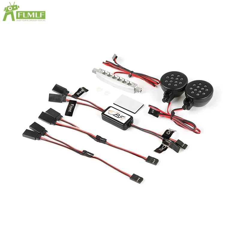 LED Light + Front Spotlight + Rear Taillight Set 1 Fit for 1/5 HPI ROFUN BAHA ROVAN KM BAJA 5B Rc Car Toys Games Parts