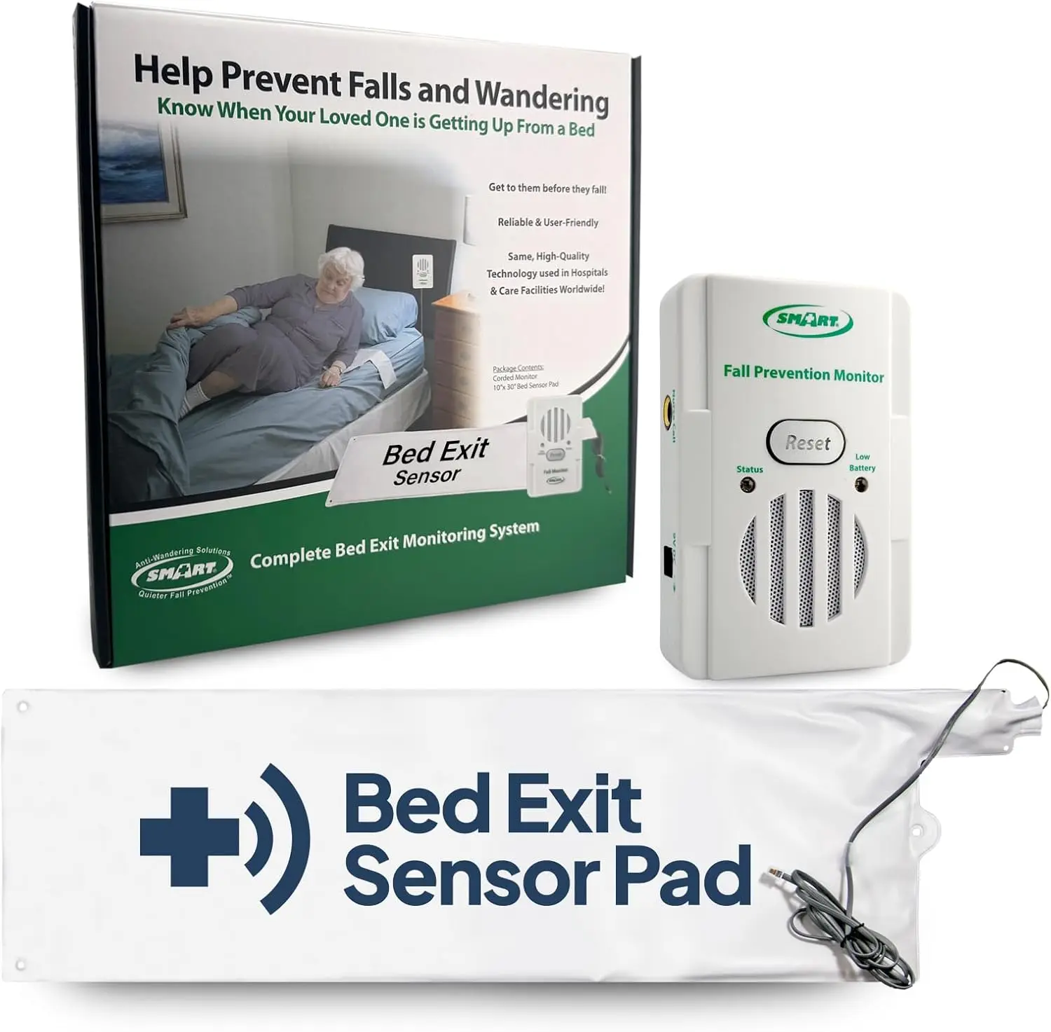 

Elderly Fall Prevention Bed Alarm with Weight-Sensing Pad - Automatic Alert System for Caregivers