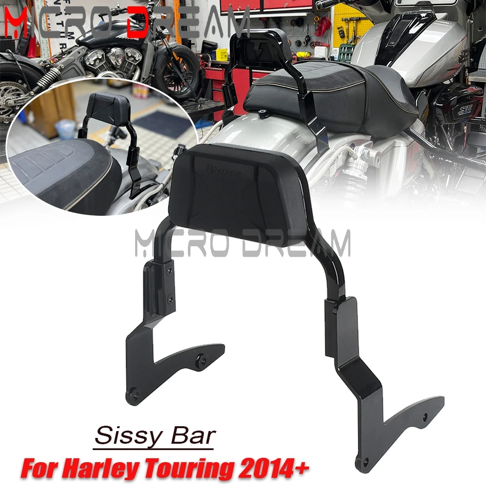 Performance Passenger Backrest Low profile Fixed Sissy Bar Kit For Harley Touring Road King CVO/SE Police Special Street Glide