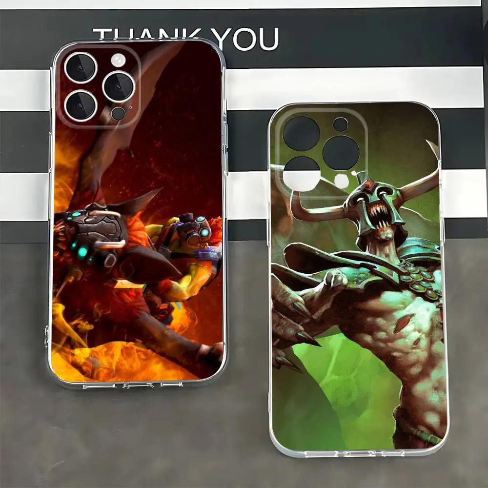 D-Dota 2 Game Cool Phone Case For iPhone 17,16,15,14,13,12,11 Pro,Max,Plus,X,XS,XR,SE4,E Mini Transparent Soft Cover