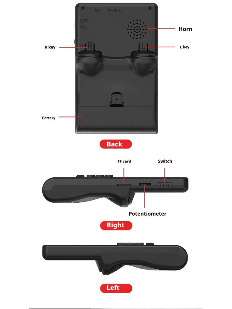 Draagbare Retro Mini Handheld Video Game Console 8 Bit 3.0 Inch HD Kleuren LCD Kids Kleur Game Player Ingebouwde 6000 Games