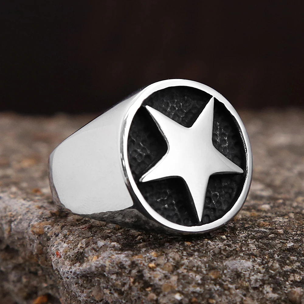 Signet Ring Men - Fashion Lucky Star Signet Ring for