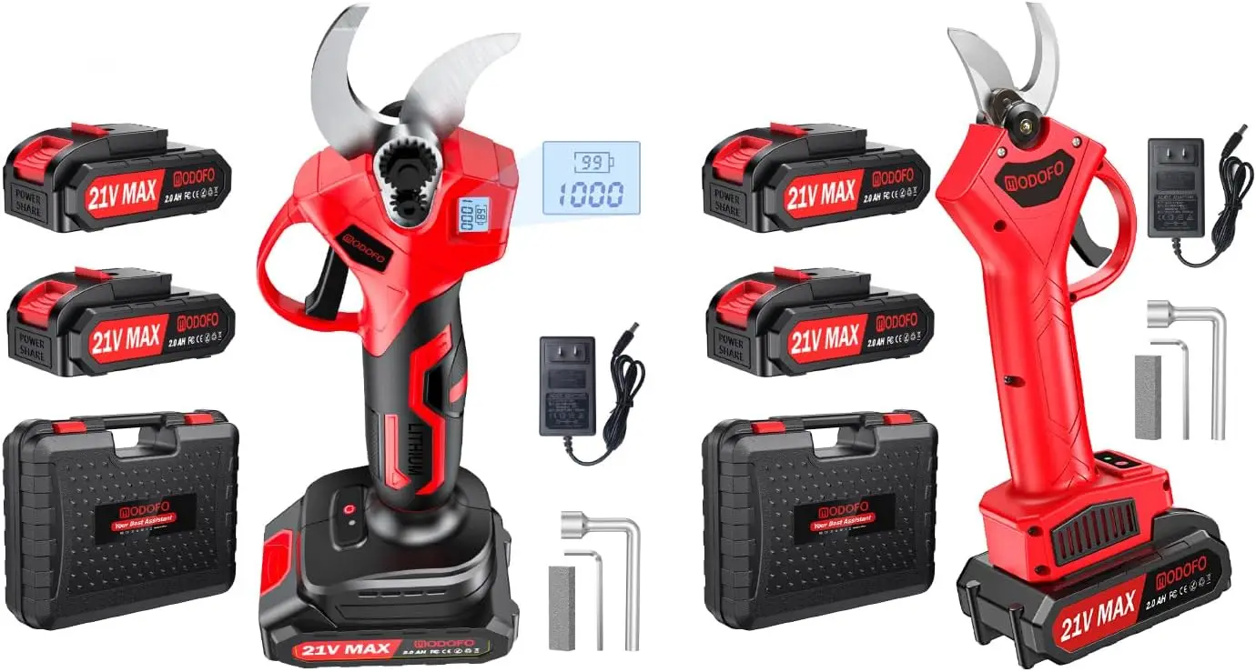 

Upgraded Electric Pruning Shears,1.4" Cutting Diameter Cordless Power Pruner with LCD Display, Brushless Motor Pruning Shears wi