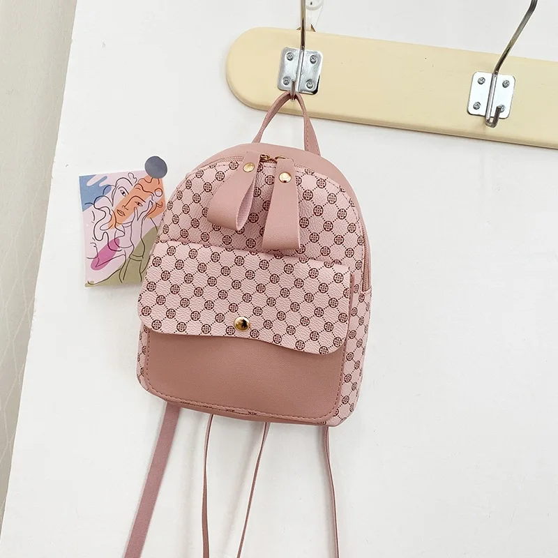 2026 New Women Printed Backpack PU Fashion Casual Ladies School Bag Classic Rucksack Daily Commute Shoulder Bag