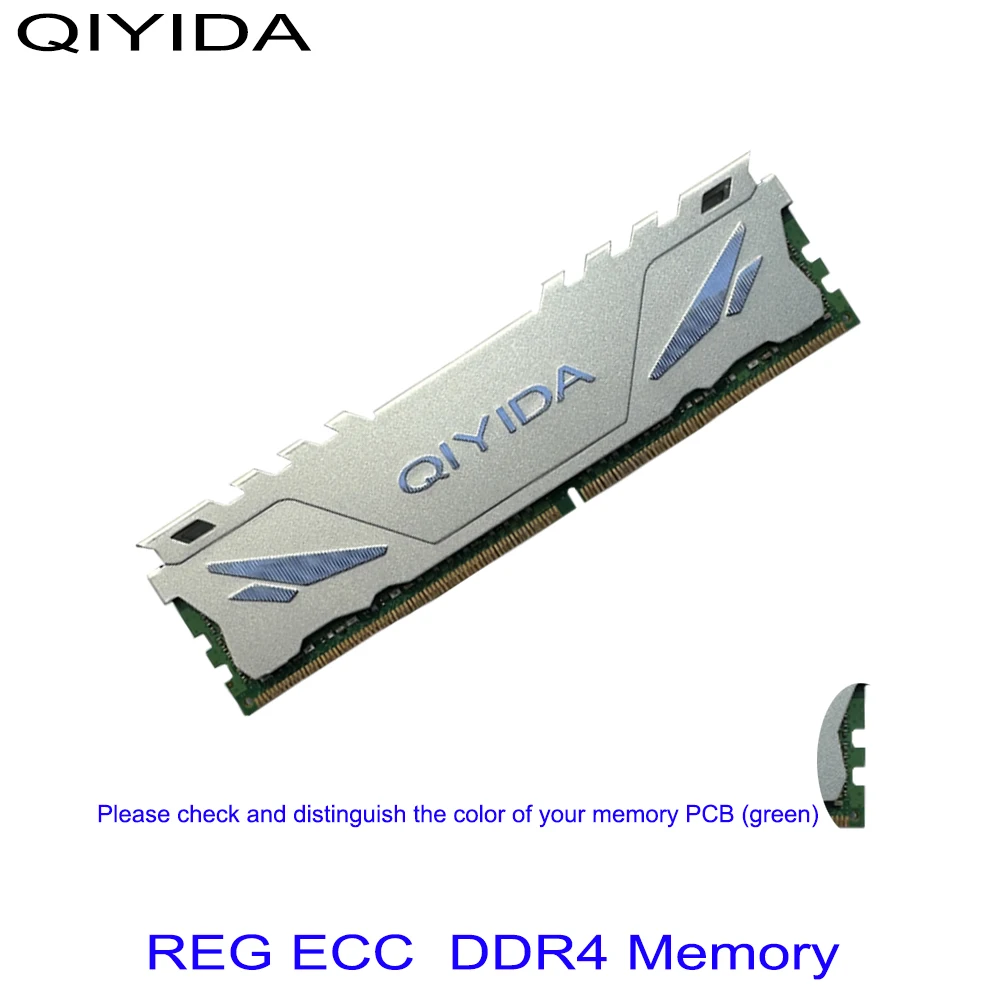 Qiyida DDR4 Ram 16GB 2Rx4 PC4-2133P ECC REG Server Memory silvery RAM