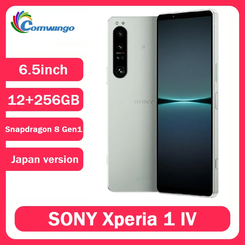 هاتف Sony Xperia 1 IV الأصلي النسخة اليابانية NFC 12 + 256GB 5G 6.5 "Snapdragon 8 Gen 1 ثمانية هاتف محمول ذكي ثلاثي 12 ميجابكسل