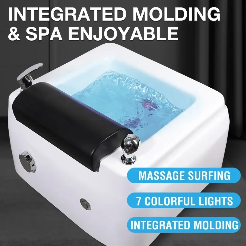 Foot Bath Basin For Beauty Salon Acrylic Massage Surfing Lights Water Foot Therapy Basin Pedicur Bowl Foot Spa Pedicure Machine