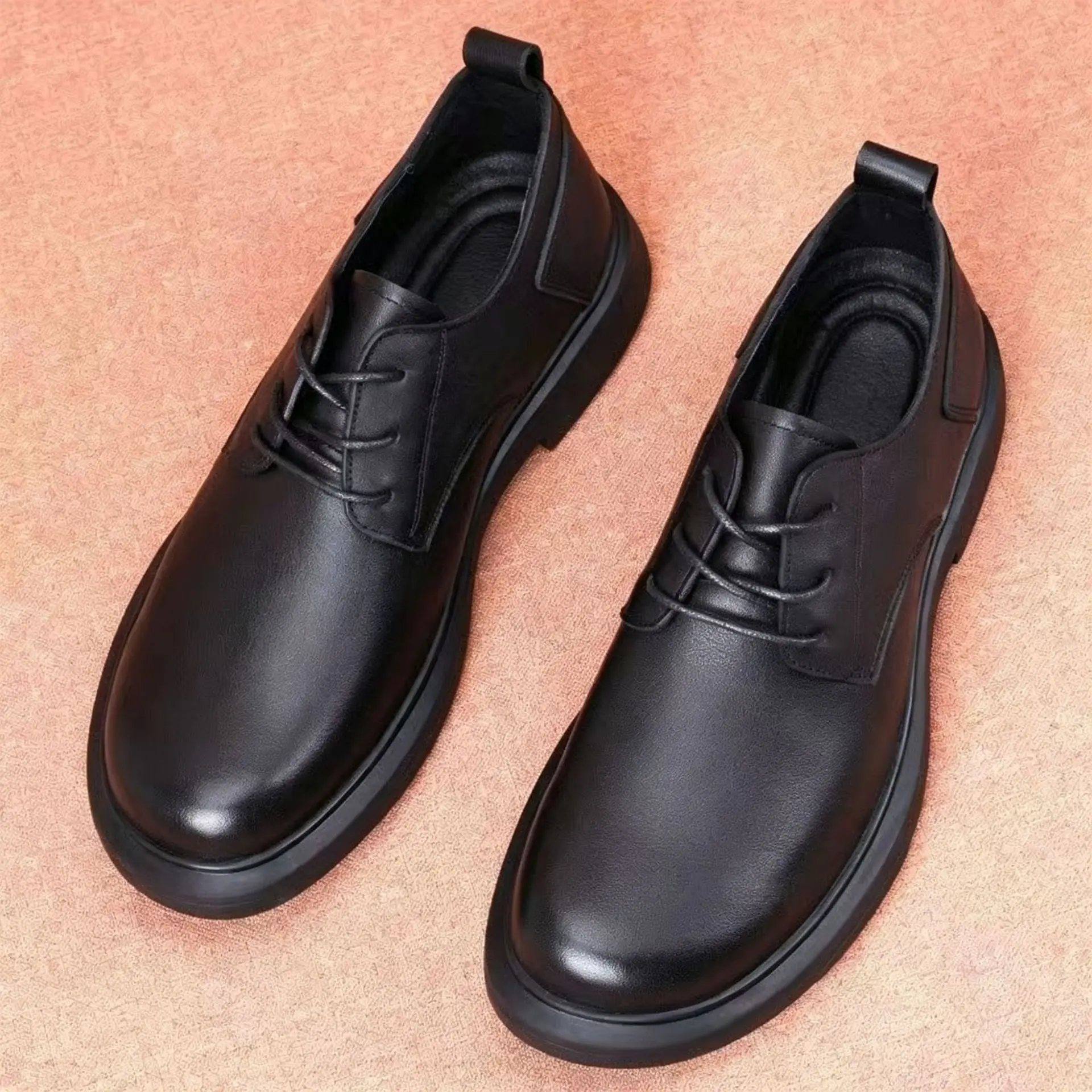Herren Business Casual Atmungsaktive Schuhe Frühling 2026 Neuer Stil Freizeit-Lederschuhe mit Erhöhter Innensohle im Britischen Stil – Detail 6