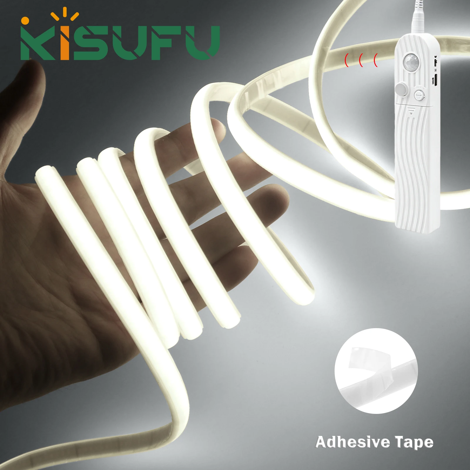 5V COB LED Strip Light PIR Motion Sensor IP67 320LEDs/M White Natural Warm Flexible Adhesive Tape Room Kitchen Staircase Decor
